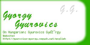 gyorgy gyurovics business card